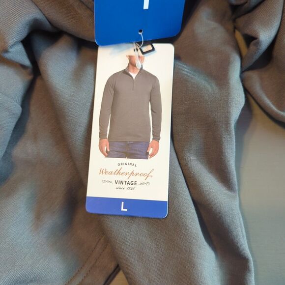 Original Weatherproof Vintage Quarter Zip Pullover Shirt Mens Large Gray - Picture 6 of 8